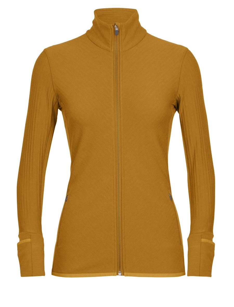 Clove Icebreaker RealFleece™ Merino Descender Long Sleeve Zip Women's Jackets | AU 1647UZGT